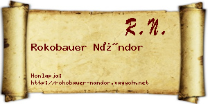 Rokobauer Nándor névjegykártya